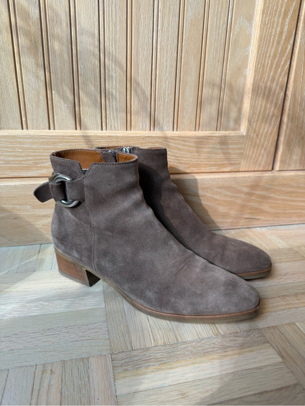 Aquatalia Beige/Taupe Suede Ankle Boot